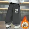Pantalones para Niños Otoño e Invierno Nuevo Estilo 2026 Más Terciopelo Ropa de Otoño para Bebé Versátil y Guapo Pantalones de Terciopelo con Puño Pantalones Deportivos Rayados