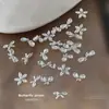 Mariposa Zircón Montón Diamante Arte de Uñas Joyería Producto Terminado Blanco Flor de Cinco Pétalos Brillante Pajarita Diamante para Uñas Accesorios Portátiles Venta al por Mayor