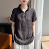 Transfronterizo 26 Verano Nuevo para Mujer Camiseta de Manga Corta Estilo Chino con Cuello Alto de Organza Top Versátil de Moda Casual Elegante