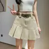 Design de outono com uma vibe doce e legal, saia plissada para meninas baixinhas, jovial e versátil, saia curta casual
