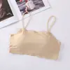 Wrap de Hielo de Seda de Verano sin Marcas Antideslizante Ligero Almohadilla de Pecho de una Pieza Extraíble Pecho Espalda Hermosa Tirante Delgado Correa Fina Interior sin Tirantes para Mujer
