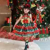 VestidoLolita Estilo Navidad para Niñas, Falda Tutú de Terciopelo para Bebé, Vestido de Cumpleaños a la Moda, Conjunto de Dos Piezas Navideño