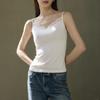 Primavera e Verão Modal Seda de Amora Renda Cinto Almofada para o Peito Camisola Feminina Roupa de Baixo para Usar por Baixo ou por Cima Top Sem Mangas Fino