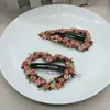 Grampo de Cabelo Estrela de Cinco Pontas Coração Atmosfera Primavera Verão Presilha Lateral Flor Bordada Rosa Gota d'Água Presilha BB Presilha para Franja Feminina Acessórios de Cabelo
