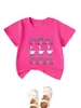 Amazon eBay Estação Independente Moda Casual Divertida Infantil Laço Coração Flor Três Patos Gola Redonda Manga Curta