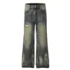 Jiayiku 2026 Nuevos Jeans Lavados y Desgastados Estilo Retro Americano, Pantalones Casuales de Corte Limpio Únicos para Hombres y Mujeres
