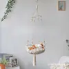 Hamaca Colgante Tejida a Mano para Gato, Cesta Colgante para Balcón, Sencilla y Hermosa