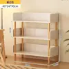 Estante Móvel de Chão Prateleira de Armazenamento Doméstica Integrada com Rodas Simples Estante de Armazenamento para Sala de Estar de Apoio na Parede Prateleira