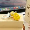 Pingente de Carro Sino Fivela Frango Tridimensional Gordo Desenho Animado Boneca de Resina Casal Estudante Mochila de Escola Enfeites para Pendurar na Bolsa