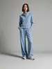 Conjunto de Moda Europeia e Americana para Mulheres 2026, Cor Sólida, Gola Alta, Cardigan Moletom e Calça de Pernas Largas, Popular em Plataformas Independentes de E-commerce