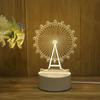Lámpara de mesa acrílica con luz nocturna 3D con control de voz inteligente, táctil, LED de tres colores, regalo creativo