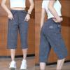 Pantalones Casuales de Verano Delgados Rayados de 78 puntos para Hombre Estilo Coreano Combinan con Todo Sueltos Capri Pantalones Deportivos Transpirables de Seda Helada