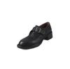Zapatos de Piel de Vacuno Lavada Super Texturizada Estilo Británico Primavera 2025 Tacón Medio Grueso Hebilla de Cinturón Cuero Genuino Escote Profundo Zapatos de Una Capa para Mujer