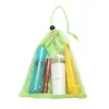 Bolsa de almacenamiento de malla con cordón transfronteriza de Amazon, gran capacidad, bolsa de malla con cordón de poliéster, bolsa de gasa multifuncional, transpirable