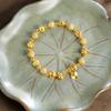 Pulsera simple de campana para mujer con micro incrustaciones retro de oro arena de Vietnam, lujo ligero, joyería que no se desvanece a largo plazo, suministro al por mayor