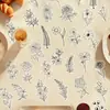 Material Decorativo para Planificador Simple Flor Vintage Ilustración de Planta Paquete de Pegatinas para Planificador Estilo Ins Pegatinas de Plantas con Hojas Verdes