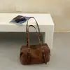 Bolsa de Ombro Feminina Suede Retrô 2026 Nova Outono Casual Bolsa de Ombro Estética de Alto Padrão Cor Bolsa para o Dia a Dia