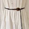 Cinto Trançado Boêmio para Mulheres, Corrente Decorativa de Cintura para Vestido, Corda de Cintura com Borla, Cinto de Cintura Versátil Estilo Étnico