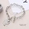 Pulseira simples de amor em aço inoxidável europeia e americana, fivela ot de personalidade, corrente de lábios, joias, diamantes de argila, ornamentos de mão, atacado