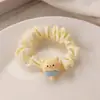 Leite amarelo urso intestino grosso anel de cabelo acessórios para o cabelo coração da menina doce vento corda de cabelo estudantes de alta elasticidade rabo de cavalo elástico elástico atacado