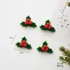 Nuchi Decoración Navideña Transfronteriza Adorno de Lazo DIY Hojas Navideñas Accesorios para Decoración de Árbol de Navidad Arreglo de Escena