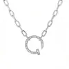 Colar Kajia cravejado com diamantes em toda a extensão, com pontas e extremidades em diamante, corrente para clavícula, banhado a ouro rosa 18K espesso, finamente trabalhado, mesmo estilo do pingente de influenciador popular