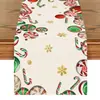 Pino Rojo Feliz Navidad Bandera de Mesa Decoración de Mesa de Cocina Navideña de Invierno Decoración para Fiesta Familiar Navideña de Granja