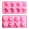 12 peças em forma de rosa Ice Cube molde flor e grama Bandeja de gelo pudim de chocolate molde de geleia bolo diy molde de silicone