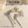 Grampo de Cabelo com Borla de Flor de Rosa, Acessório Lateral para Cabelo Hanfu, Presilha Esmaltada, Grampo de Cabelo Estilo Chinês Clássico para Mulheres, Adequado para Venda em Barracas