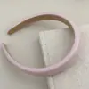 Nova Faixa de Cabelo Prata em Couro PU com Cabeça de Esponja Cor Sólida Moda Básica Minimalista Versátil Faixa de Cabelo Colorida Vibrante