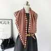 Bufanda de Seda Pied de Poule, Bufanda Triangular, Bufanda Versátil para Decoración de Traje, Chal Pequeño Multifuncional, Bufanda de Seda, Cubre-Falda, Cinturón