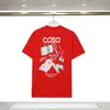 Camiseta de comercio exterior fuente nicho verano nuevo estampado logo Casablanca camiseta de manga corta mujer 100% algodón puro