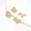 Banho de Cobre com Diamantes, Folheado a Ouro 14K, Preserva a Cor, Pingente de Cavalo do Zodíaco, Pulseira, Colar, Acessórios para Joias DIY D177