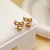 Novos Brincos Laço Amor Colar de Aço Inoxidável Feminino Luxo Leve Não Desbota Moda Luxo Leve Versátil Para Clavícula