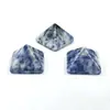 Tesoro de Piedra cristal rosa azul dorado piedra desnuda pirámide simple moda collar colgante gemas artesanías joyería DIY