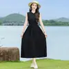Artículo de Moda de Verano 2026: Vestido de Algodón y Seda de Alta Gama Estilo Francés, Ceñido a la Cintura, Adelgazante, Vestido de Playa de Lujo Ligero para Uso en Exteriores y Viajes