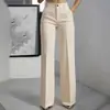 Pantalones de traje casual de pierna recta adelgazantes de cintura alta para mujer de talla grande, nuevos, de estilo europeo y americano, transfronterizos, simples, para 2026