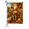 Temu bandeira de jardim de outono para Ação de Graças transfronteiriça abóbora Halloween fantasma linho com impressão dupla face bandeira decorativa
