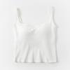 Nova Camisola de Tricô Outono 2025 com Bojo para Mulheres, Camada Interna de Algodão Puro, Tomara-que-caia sem Costas, Camada Base Feminina com Lindo Design nas Costas