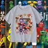 Pizzy's Parlor Dibujos Animados Niños Verano Manga Corta Estilo para Niños Transpirable Suezy Restaurante Suelta Cuello Redondo Camiseta