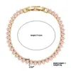 Pulsera de tenis de cobre con incrustaciones de circonita en forma de gota de agua, superventas transfronteriza, versátil, de lujo ligero, pulsera de joyería de alta gama