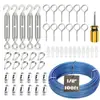 Cabo de Aço Colorido 3mm Kit de Corda de Cabo Cerca Externa Toldo Vela Corda de Roupa Fixador de Parafuso Trava de Linha