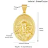 L90 Accesorios para Joyería DIY Vintage Europeo y Americano Encaje de Esmalte con Diamantes Colgante Redondo Chapado en Oro Accesorios para Collares Hechos a Mano