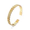 Pulseira de metal nova moda simples transfronteiriça europeia e americana estilo ins elegante luz de luxo aço titânio pulseira pulseira para mulheres