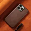Funda con Textura de Cuero para Negocios iPhone16Promax Funda para Teléfono Móvil Apple 15 Lente de Aleación 14 Succión Magnética 13 Protección Anti-Caída