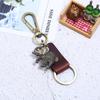 Nuevo Llavero de Elefante de Aleación para Hombres y Mujeres Coche Cuero Genuino Colgante Creativo Regalo Evento Pequeño Regalo Hebilla de Cuero