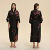 Pijamas de Comercio Exterior para Mujer Verano Estilo Europeo Americano Yaoting Delgado Satín Talla Grande Bata Larga de Manga Larga de Alta Calidad Ropa de Casa para Mujer