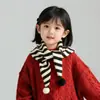 Cachecol Infantil Outono e Inverno Meninos e Meninas Listrado Xale Cachecol de Pescoço para Bebê Cachecol Triângulo Quente Faixa de Cabeça Proteção para Orelhas Proteção para o Pescoço