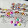 Joyería para uñas de dopamina de verano estilo tailandés estilo plástico decoración material lindo bolsa cuentas redondas bola macarrón botón