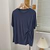 Camiseta de Verano para Mujer con Nudo Largo y Corto, Fresca y con Caída, Efecto Adelgazante, Top Holgado para Yoga y Danza